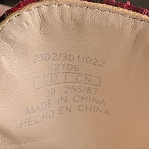 Zara Basic Burgundy Reptile Print Flat Loafers Womens 39 US 8 Beaded Detail - Picture 5 of 10